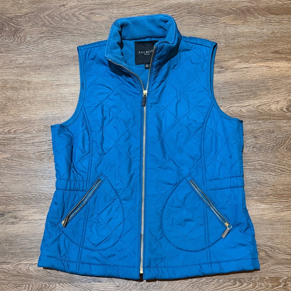 Talbots Diamond Quilted Fleece Lined Vest - Picture 2 of 7